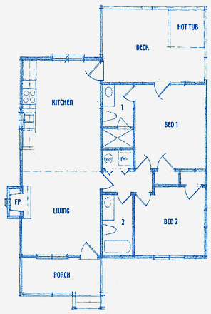 Two Bedroom Cottage Floor Plan
