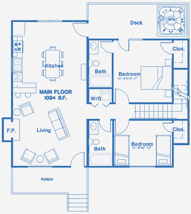 Three Bedroom Cottage Floor Plan